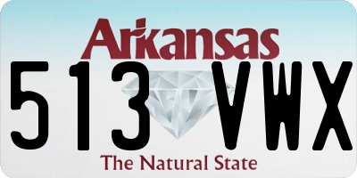AR license plate 513VWX