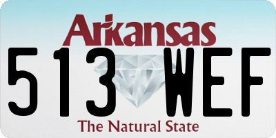 AR license plate 513WEF