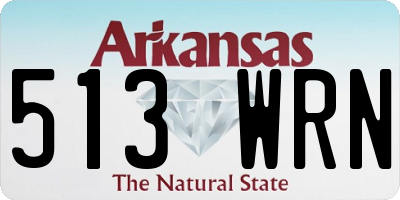AR license plate 513WRN