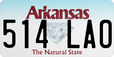 AR license plate 514LAO