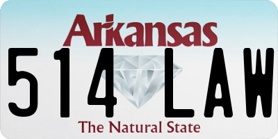 AR license plate 514LAW