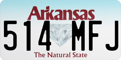 AR license plate 514MFJ