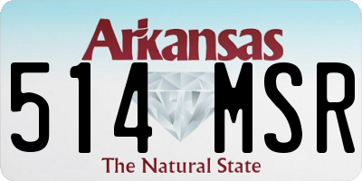 AR license plate 514MSR