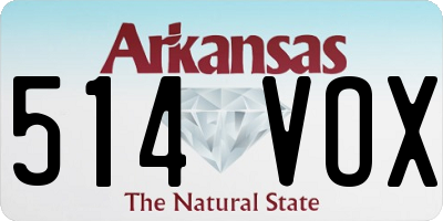 AR license plate 514VOX