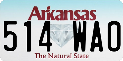 AR license plate 514WAO