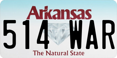 AR license plate 514WAR