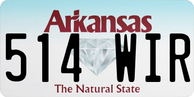 AR license plate 514WIR