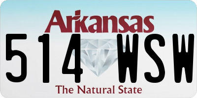 AR license plate 514WSW