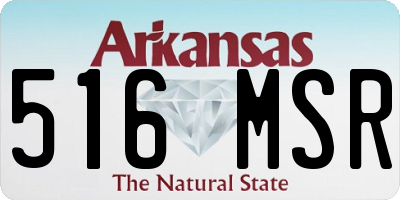 AR license plate 516MSR