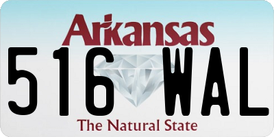 AR license plate 516WAL