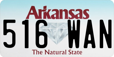AR license plate 516WAN