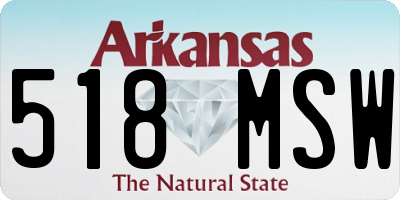 AR license plate 518MSW