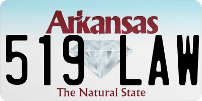 AR license plate 519LAW
