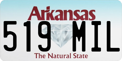AR license plate 519MIL