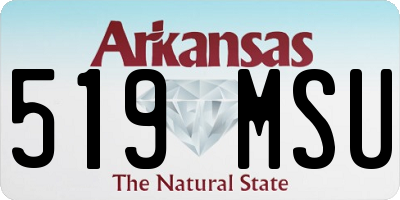 AR license plate 519MSU
