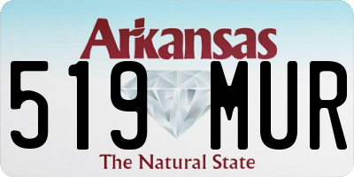 AR license plate 519MUR