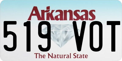 AR license plate 519VOT