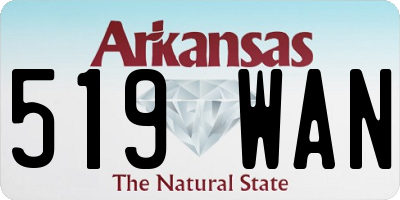 AR license plate 519WAN