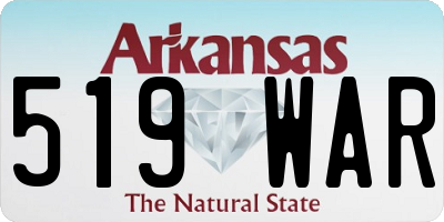 AR license plate 519WAR