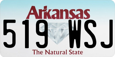 AR license plate 519WSJ