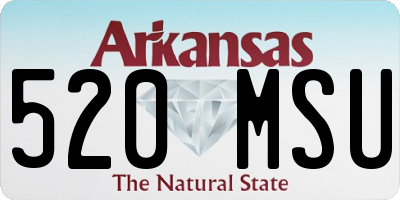 AR license plate 520MSU