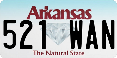 AR license plate 521WAN