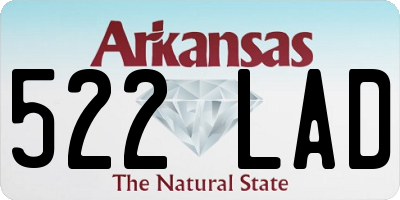 AR license plate 522LAD