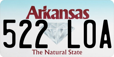 AR license plate 522LOA