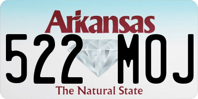 AR license plate 522MOJ