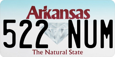 AR license plate 522NUM