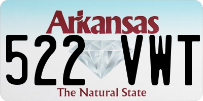 AR license plate 522VWT