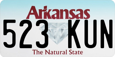 AR license plate 523KUN