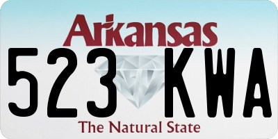 AR license plate 523KWA