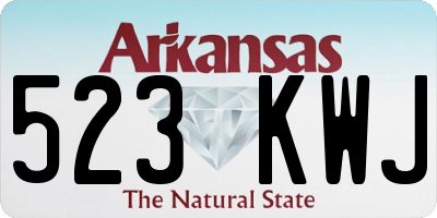 AR license plate 523KWJ
