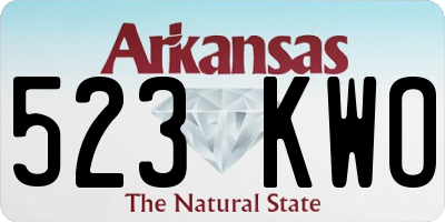 AR license plate 523KWO