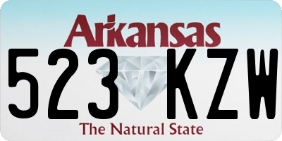 AR license plate 523KZW