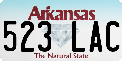 AR license plate 523LAC