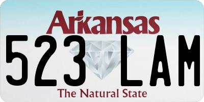 AR license plate 523LAM
