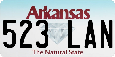 AR license plate 523LAN