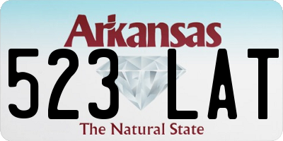 AR license plate 523LAT