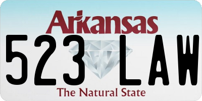 AR license plate 523LAW