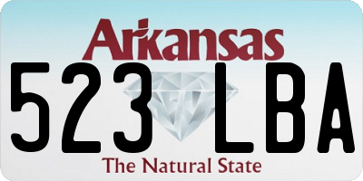 AR license plate 523LBA