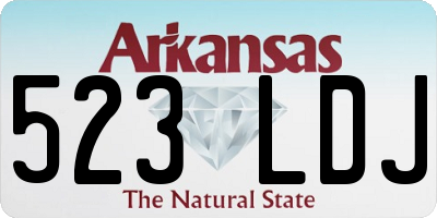 AR license plate 523LDJ