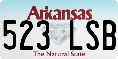 AR license plate 523LSB