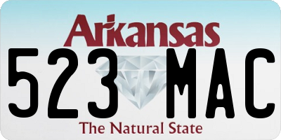 AR license plate 523MAC