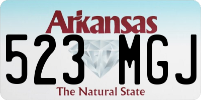 AR license plate 523MGJ