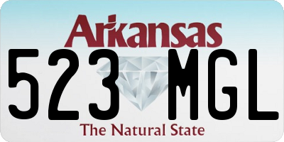 AR license plate 523MGL