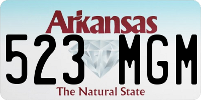 AR license plate 523MGM