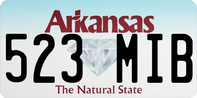 AR license plate 523MIB