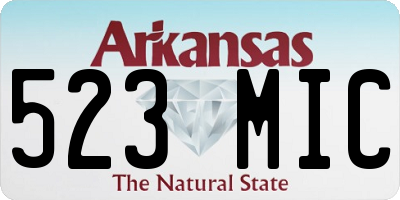 AR license plate 523MIC